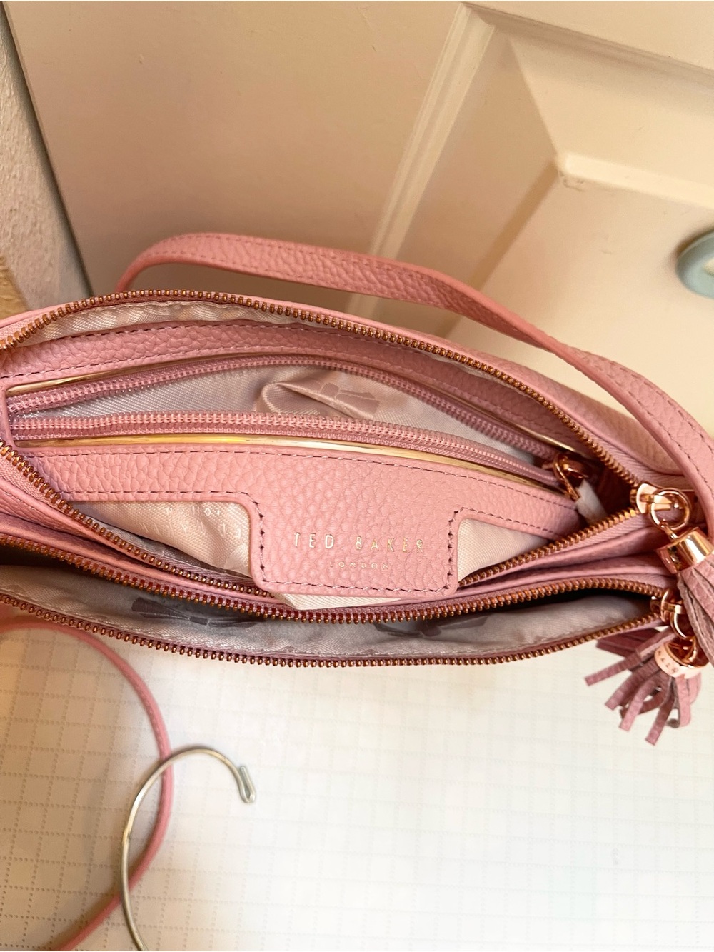 Authentic Ted Baker Macey double zip crossbody bag - Picture 14 of 16